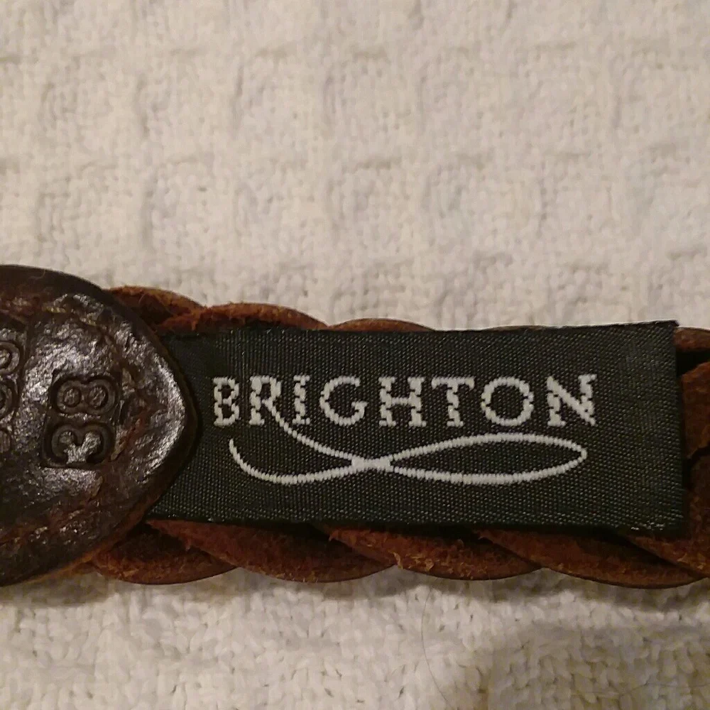 Brighton Brown Leather Braided Belt